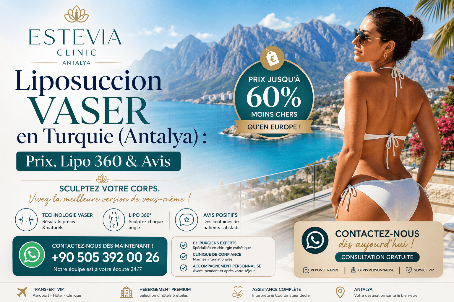 Liposuccion turquie tout compris hotel 5 etoiles et transfert vip